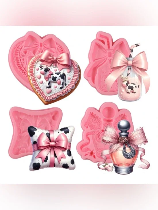 4 Pcs Western Cowboy Chocolate Silicone Mold Set - Picture 1 of 6